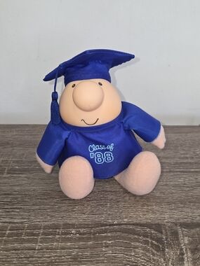 Vintage 1988 Ziggy Plush Vinyl Doll Graduation Stuffed American Greetings SEE DE